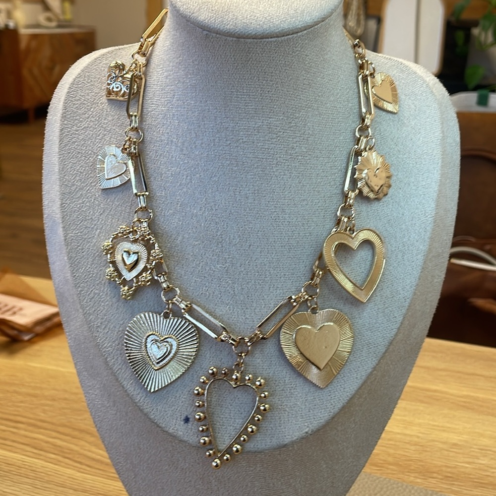 Chunky heart charm necklace